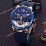 Replica Ulysse Nardin Perpetual Rose Gold Blue Bezel Blue Rubber watch